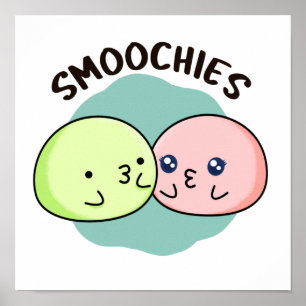 Poster Smoochies Drôle Baiser Mochi Pun