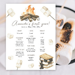 Poster S'more fun 1er anniversaire Jalon fête d'anniversa