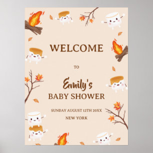 Poster S'more Love Rustic Camping Baby shower Bienvenue