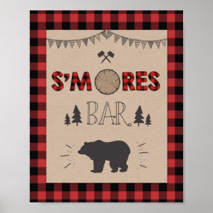 Poster S'mores Bar Signal Lumberjack panneau de table Ann