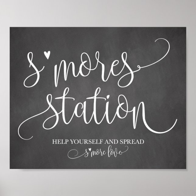 Poster S'mores Station Favor Party Signage 8x10 (Devant)