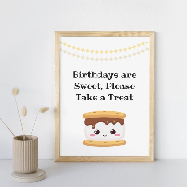 Poster Smores Symbole de fête d'anniversaire (Créateur téléchargé)