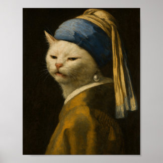 Poster Smudge Cat, Pearl Earring