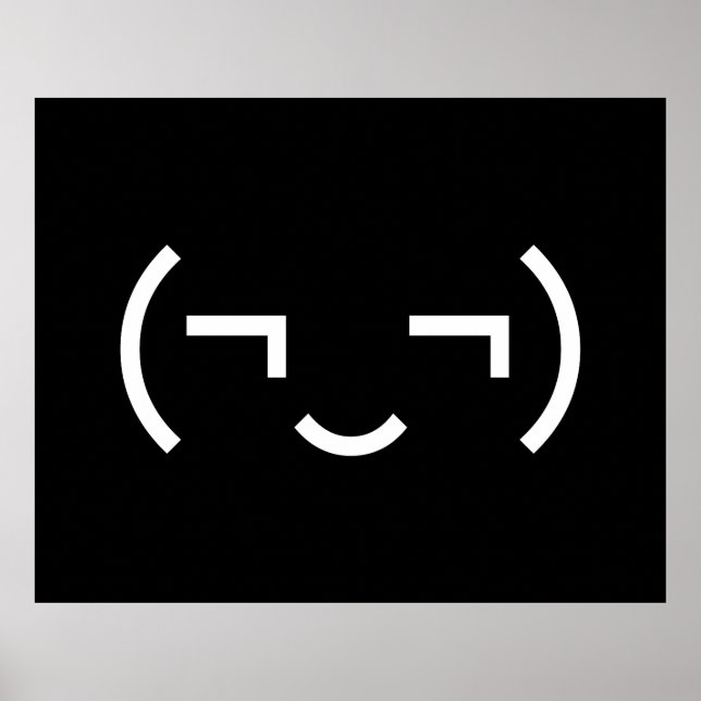 Poster Smug Emoticon (‿MD) Kaomoji japonais (Devant)