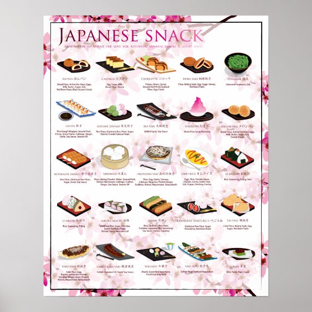 POSTER SNACK POSTER, 16X20, ARRIÈRE - PLAN SAKURA (Devant)