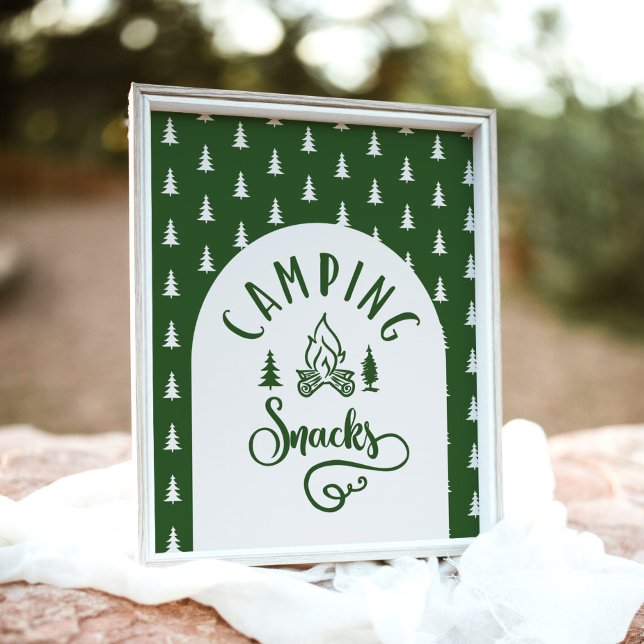 Poster Snacks de camping Un heureux anniversaire de campi (Créateur téléchargé)