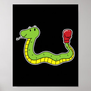 Poster Snake fait la boxe