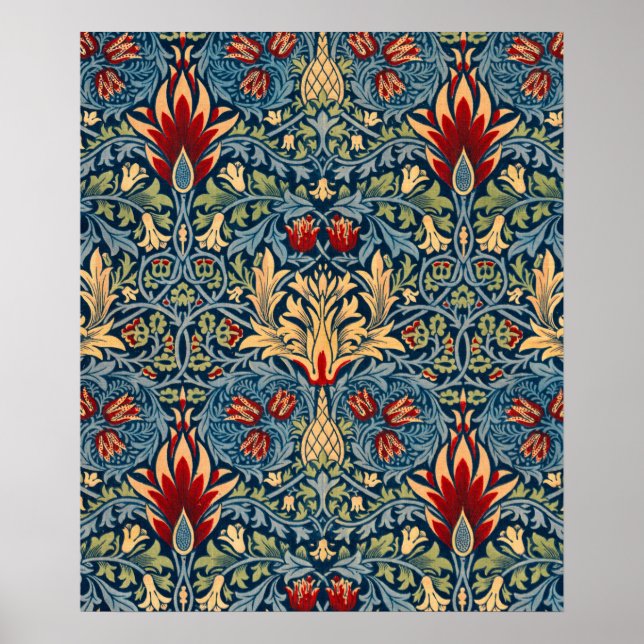 Poster Snakeshead, Fond d'écran de fleurs de William Morr (Devant)