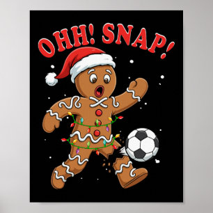 Poster Snap Noël Santa Gingerbread Jouant au Football Pl