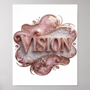 Poster Snappy Gold VISION 3D Art de texte