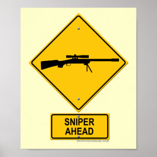 Poster Sniper à l'avant Signal d'avertissement