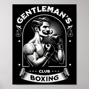 Poster #snirt Gentleman's Boxing Club Rétro avec boxeur m