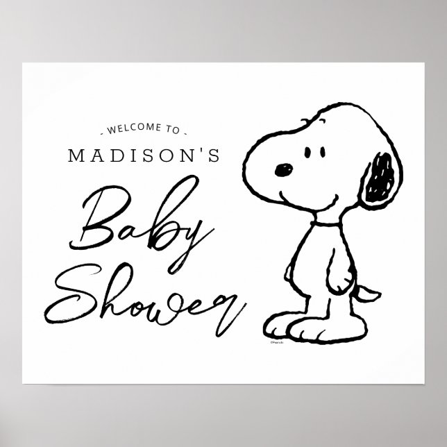 Poster Snoopy d'arachides | BABY SHOWER (Devant)