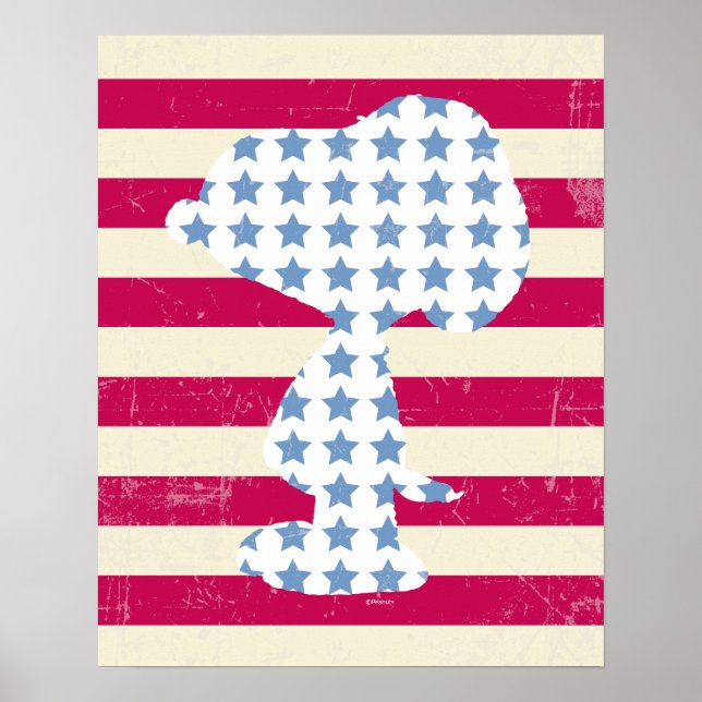 Poster Snoopy Vintage Stars & Stripes (Devant)