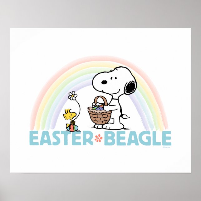 Poster Snoopy & Woodstock - Beagle de Pâques (Devant)