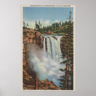 Poster Snoqualmie tombe, WA - vue des automnes en haut