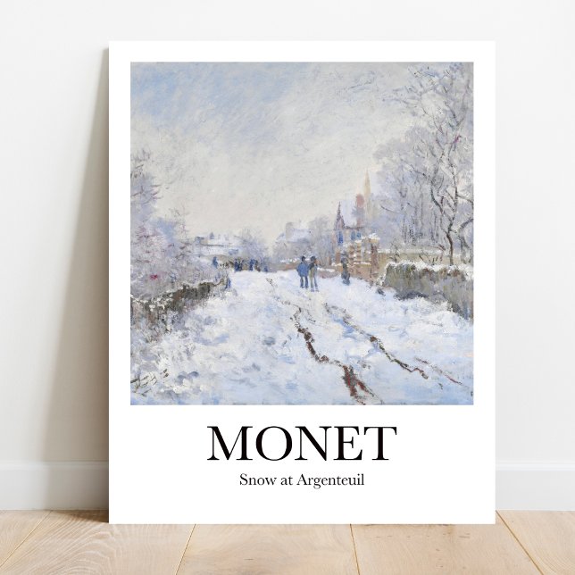 Poster Snow at Argenteuil par Claude Monet (Monet's Winter Wonderland: "Snow at Argenteuil." Bring peace to your walls)