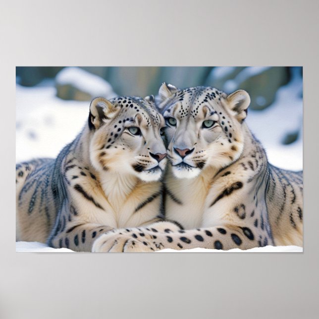 Poster Snow Leopard Animal Nature Animale Affection Faune (Devant)