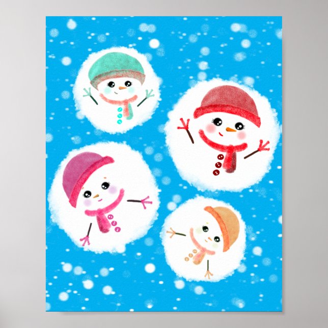 Poster Snowball et Snowman Blue (Devant)