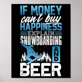 Poster Snowboard Bière Adeur Faits Cadeau Snowboard Snowb