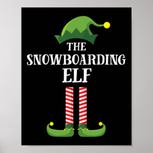 Poster Snowboard Elf Correspondant Famille Groupe Noël P