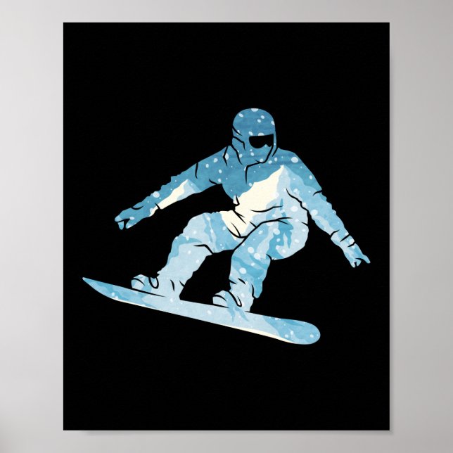 Poster Snowboard Monts Snowboard Vintage (Devant)