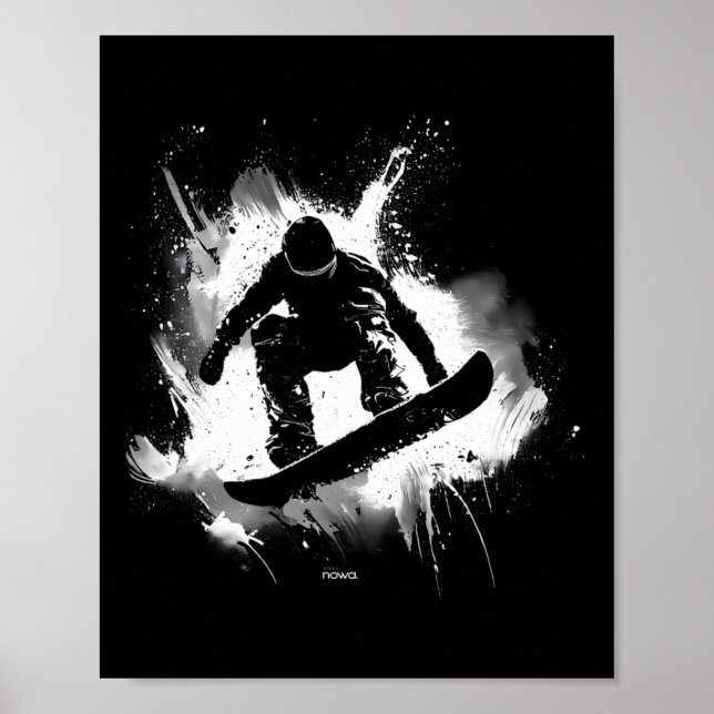 Poster Snowboard Nez Grab Trick (Devant)