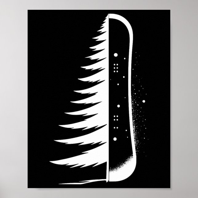 Poster Snowboard Snowboard Pine Tree Snowboard Snowboard (Devant)