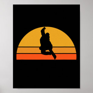 Poster Snowboard Snowboard Snow Snow Winter Sunset R