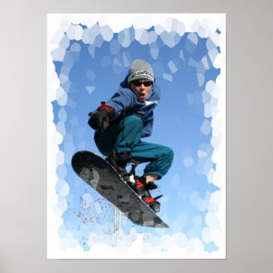 Poster Snowboarder dans le SNow Print