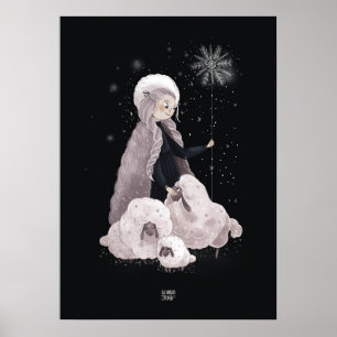 Poster SNOWFLAKE SHEEP par Alexandra Dikaia