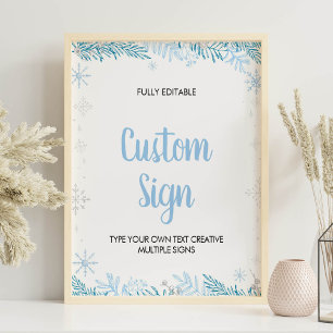 Poster Snowflake Winter Onederland Anniversaire Panneau p