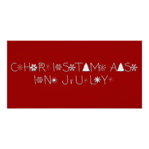 Poster Snowflakes Typographie Noël en juillet