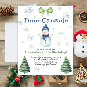 Poster Snowman À feuillage persistant Time Capsule 1er an