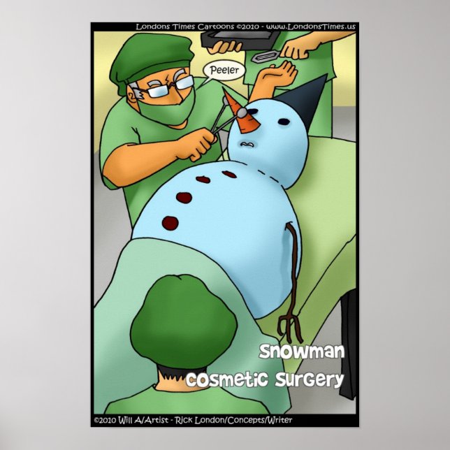 Poster Snowman Chirurgie cosmétique Cadeaux Tee - shirt (Devant)