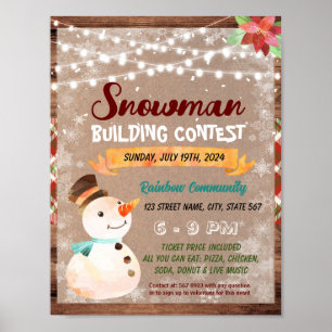 Poster Snowman Concours Concours de l'école flyer