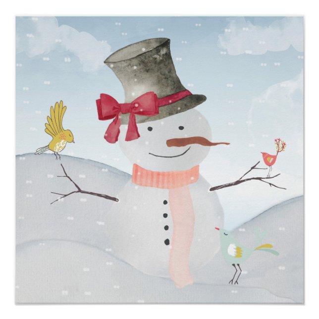 Poster Snowman et Winter Woodland Friends (Devant)