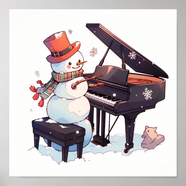 Poster Snowman Jouer au piano (Devant)