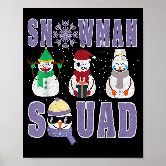 Poster Snowman Squad Funny Family Matching, Teacher And S (Devant)