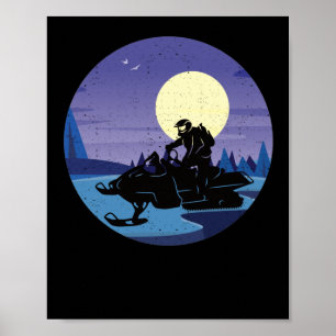 Poster Snowmobile winter snowmobile ice landscape