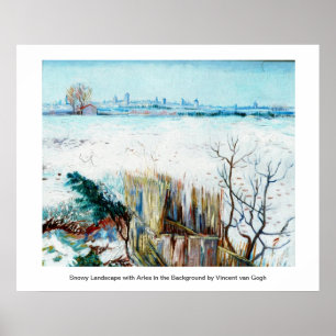 Poster Snowy Landscape with Arles in the Background
