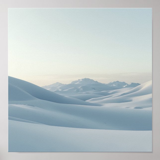 Poster Snowy Mountain Calm (Devant)