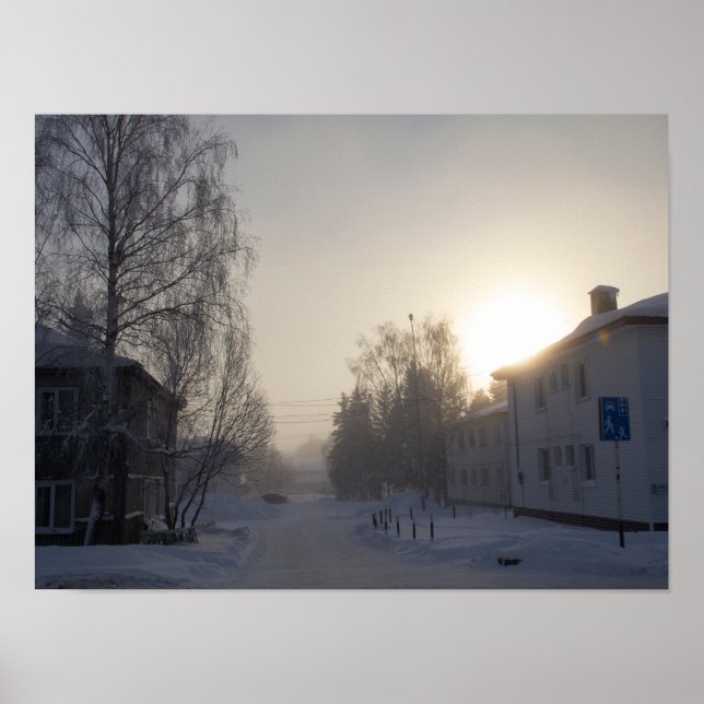 Poster Snowy Siberian Morning (Devant)