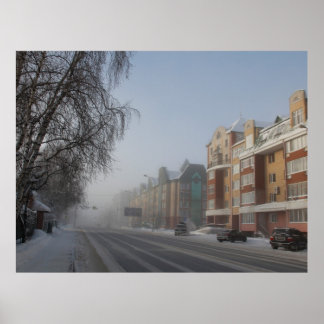 Poster Snowy Siberian Street