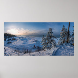 Poster Snowy winter Baltic sea coast