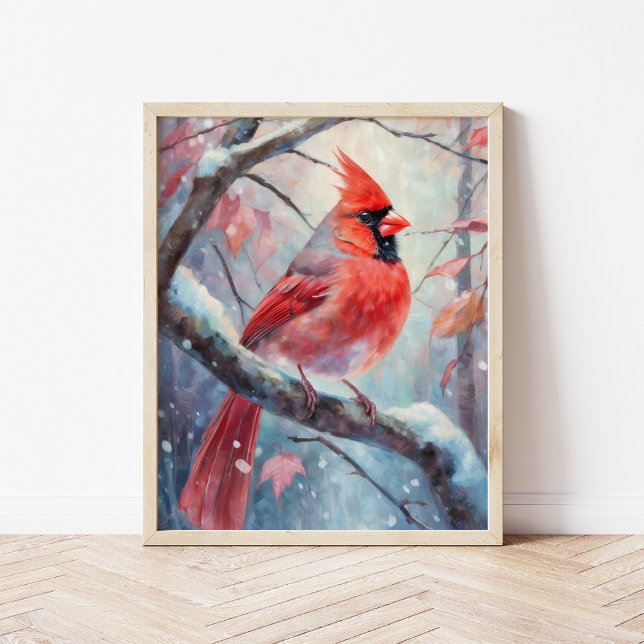 Poster Snowy Winter Cardinal Modern Art (Créateur téléchargé)