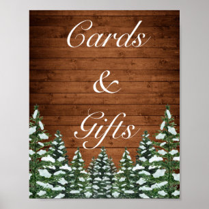 Poster Snowy Wood & Forest Country Card Cadeaux Mariage