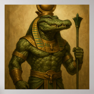 Poster Sobek - Crocodile égyptien Dieu Art