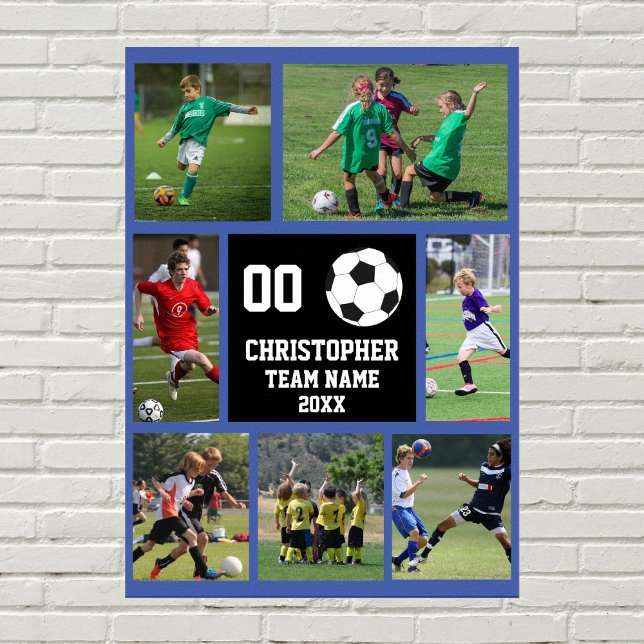Poster Soccer 7 photo collage - Nom, équipe, année de num (Créateur téléchargé)