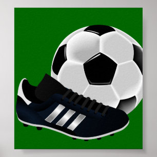 Poster Soccer ball and shoe